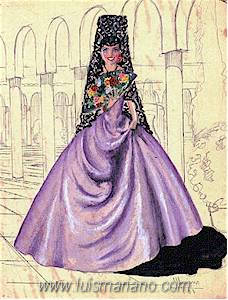 Etude de costume en prvision d'Andalousie par Luis Mariano.